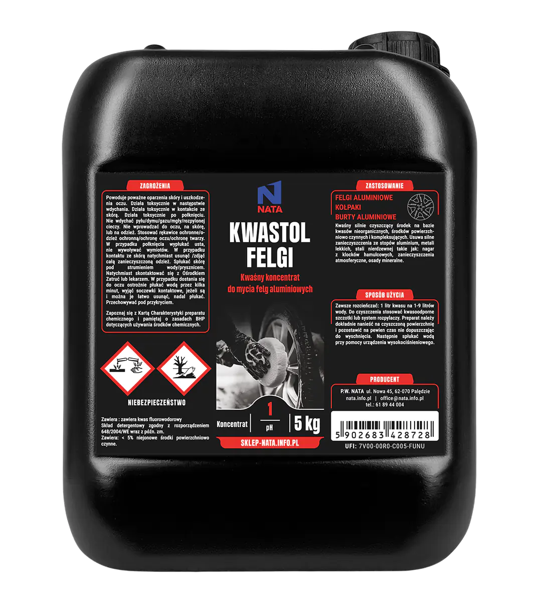 Preparat do czyszczenia felg aluminiowych | Kwastol felgi 5kg
