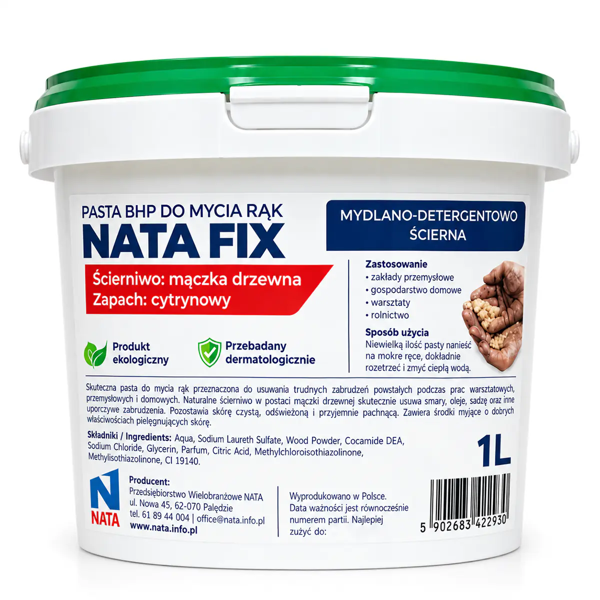 Pasta BHP Nata Fix ścierna do mycia rąk | 1L